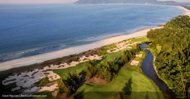 BRG Da Nang Golf Resort Nicklaus Design green with water feature Da Nang Vietnam