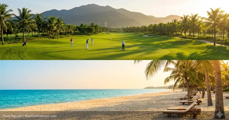 Da Nang golf package 5 days itinerary board with course icons