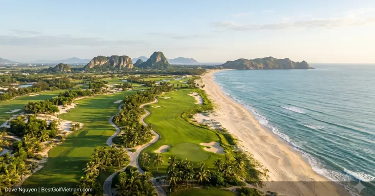 Top 5 golf courses in Da Nang aerial view of championship fairways