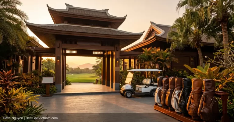Vietnam golf costs breakdown with green fee pricing on course background